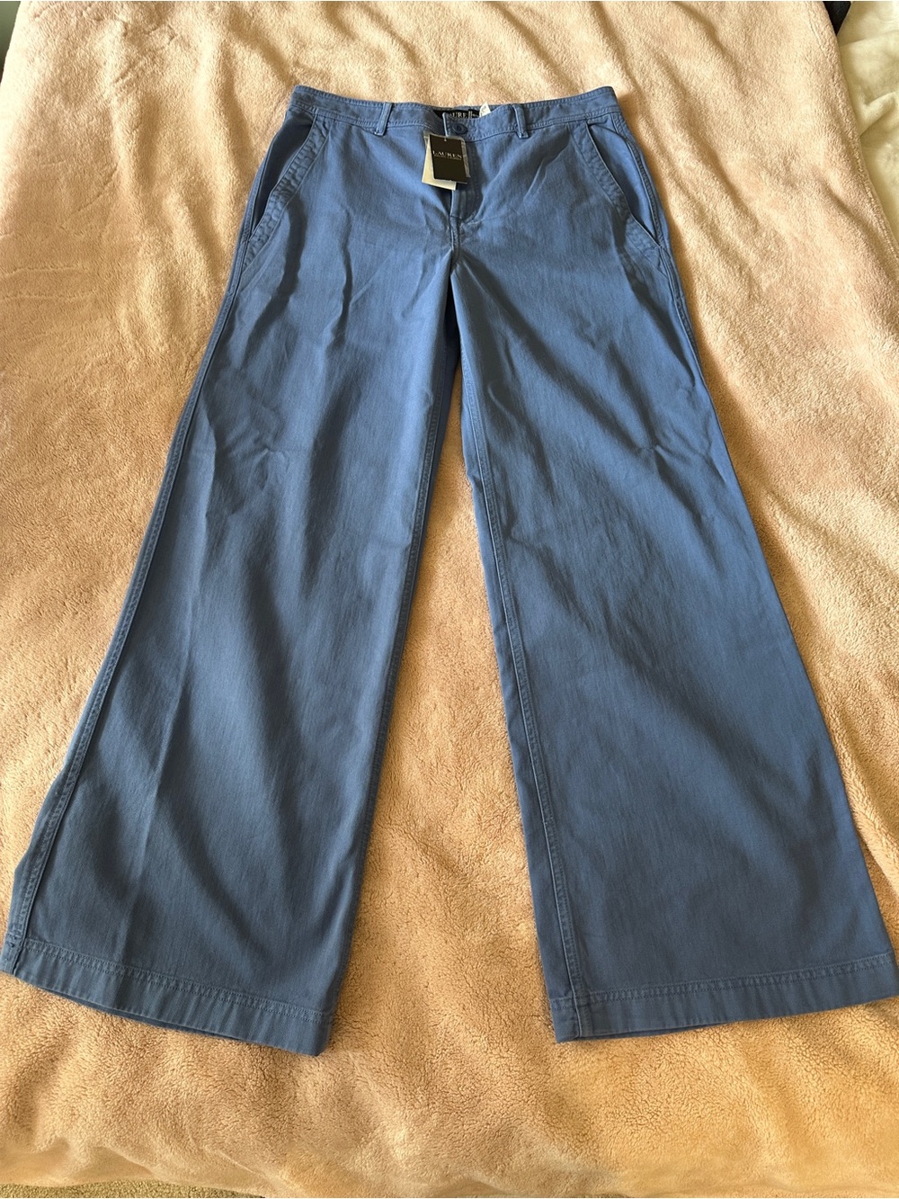 Ralph Lauren Wide-Leg Chinos in Slate Blue